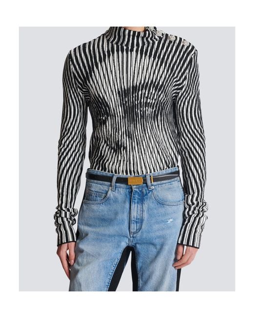 Balmain White Classic Logo Plaque Belt for men