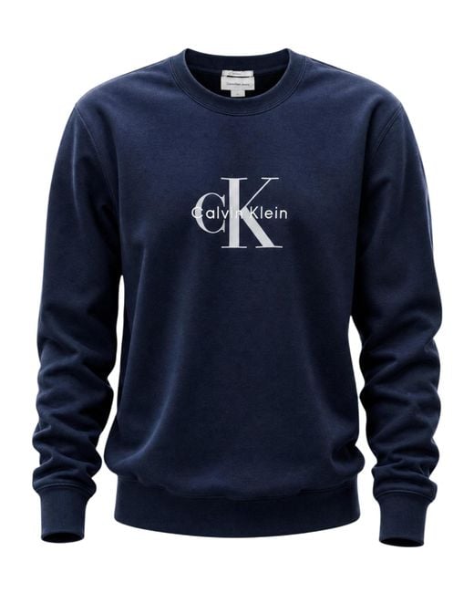 Calvin Klein Blue Crewneck Sweatshirt for men