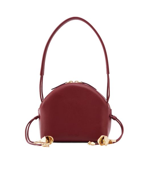 Erdem Red Flora Leather Shoulder Bag