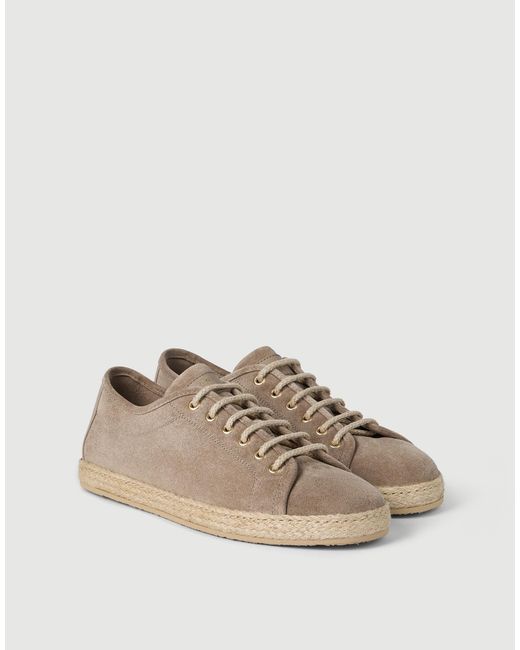 Brunello Cucinelli Brown Reversed Rope Insert Derbys for men