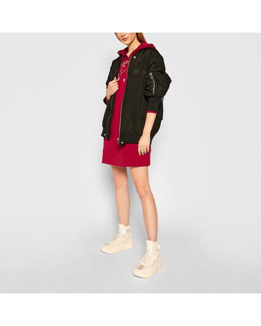 EA7 Red Logo Hooded Dress