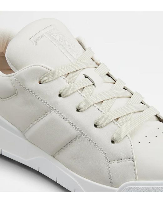Tod's White Logo Low-Cut Casual Sneakers for men