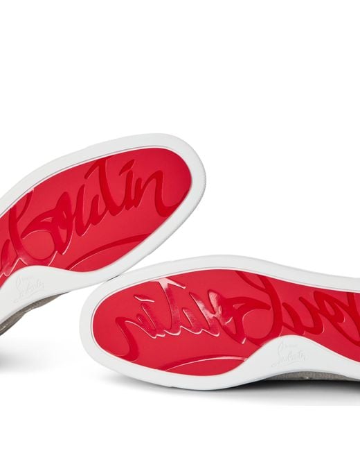 Christian Louboutin Gray Color Blocked Low Top Trainers for men