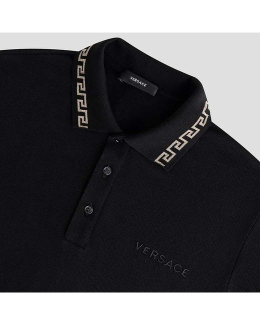 Versace Black Short-Sleeved Polo Shirt for men
