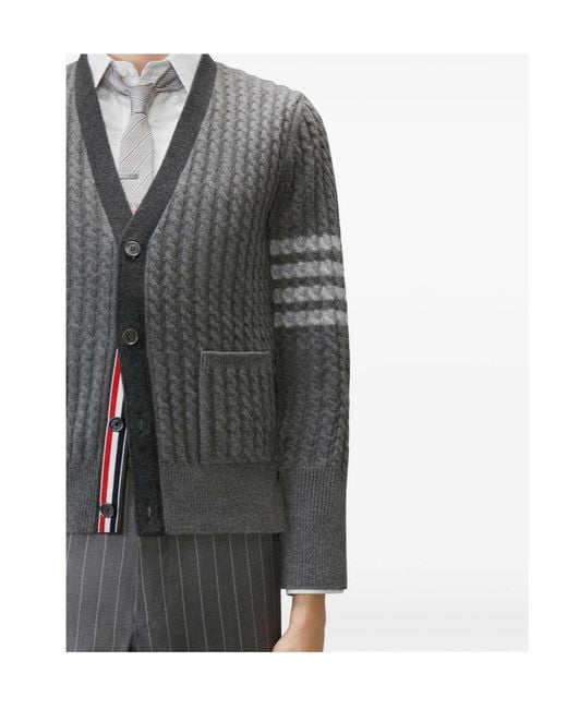 Thom Browne Gray Button-Up Cardigan for men