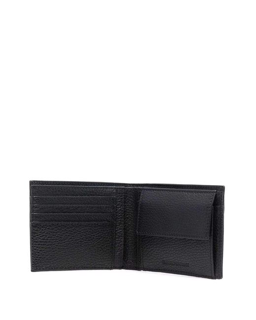 Emporio Armani Black Logo-Embossed Wallet for men
