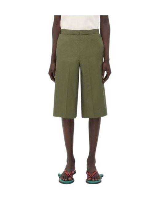 Bottega Veneta Green Compact Cotton Shorts for men