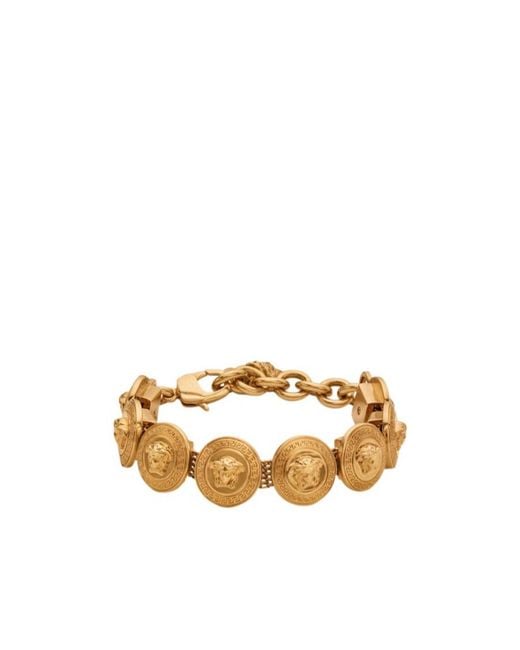 Versace Metallic Tribute Medusa Clasp Fastened Chained Bracelet for men