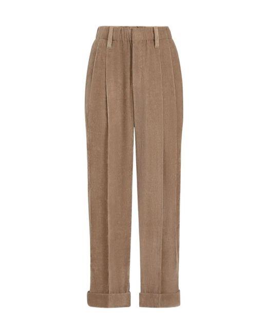Brunello Cucinelli Brown Fluid Corduroy Baggy Sartorial Trousers