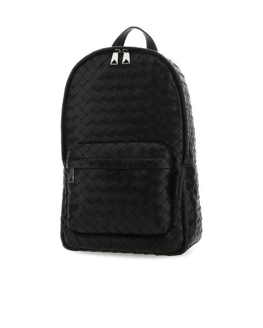 Bottega Veneta Black Classic Intrecciato Small Backpack for men