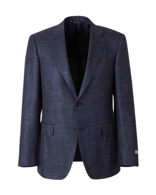 Canali Blue Single-Breasted Blazer for men