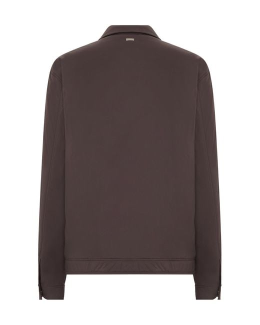 Herno Brown Button-Up Performance Jacket for men