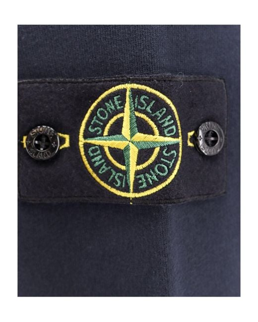 Stone Island Blue Compass Patch Crewneck Sweatshirt for men