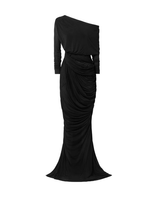 Rick Owens Black Long-Sleeved Pleated Dress