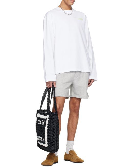 Casablanca White Glitch Orchid Long-Sleeve T-Shirt for men
