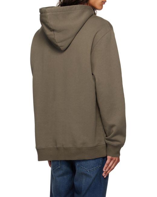 Lanvin Brown Lace-Detailed Drawstring Hoodie for men