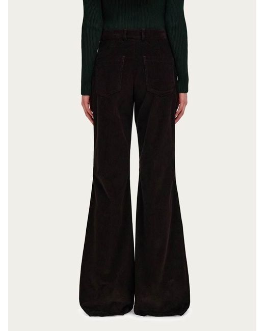 Ferragamo Black Ferragamo Flared Cords Trousers