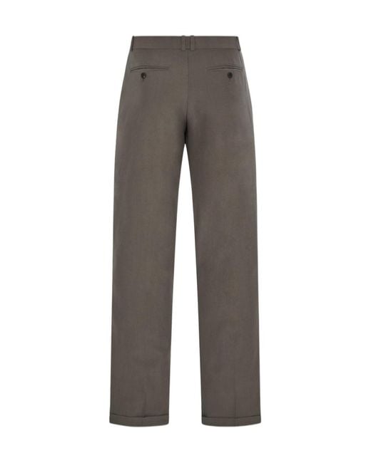 The Row Gray Tosca Pleated Wool Trousers for men