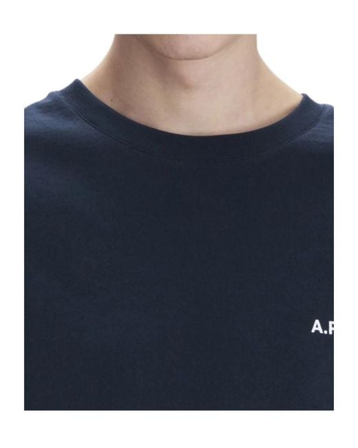 A.P.C. Blue Fragment Logo T-Shirt for men