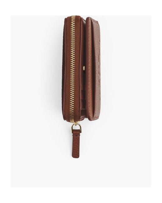 Marc Jacobs Brown Logo Printed Zipped Mini Compact Wallet