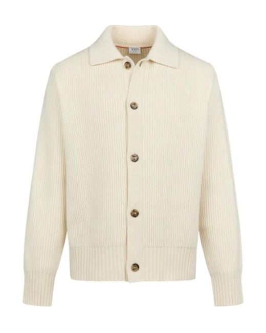 Tod's White Ribbed-Knit Cardigan for men