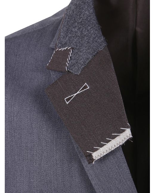 Kolor Blue Single-Breasted Panel-Detail Coat for men