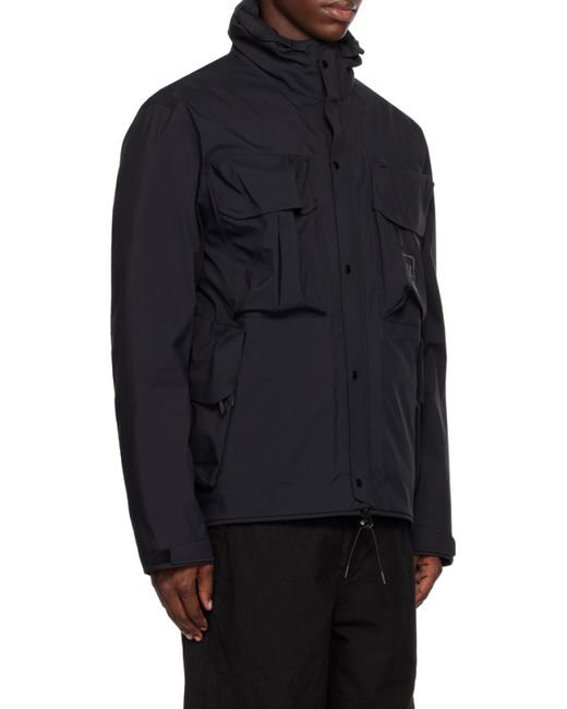 C P Company Blue Logo-Print Two-Pocket Windbreaker for men