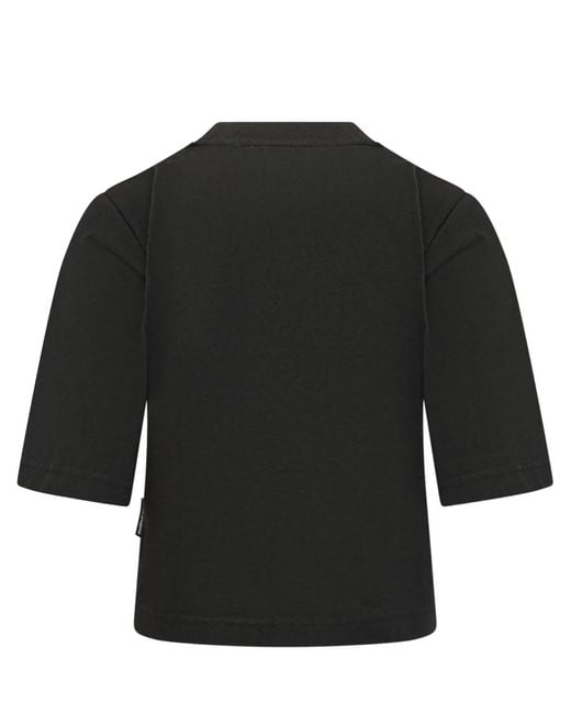 Palm Angels Black Curved Logo Boxy T-Shirt