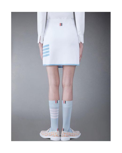 Thom Browne White Stripe Detail Mini Skirt