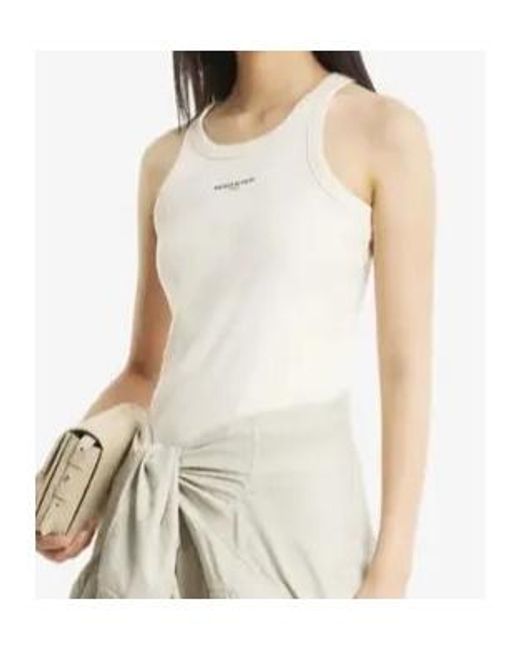 Maison Kitsuné White Maison Kitsuné Logo Ribbed Tank Top