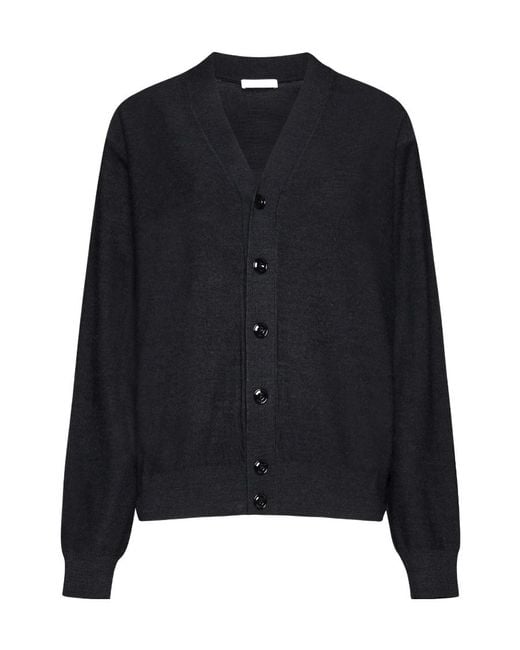 Lemaire Black V-Neck Long Sleeved Cardigan