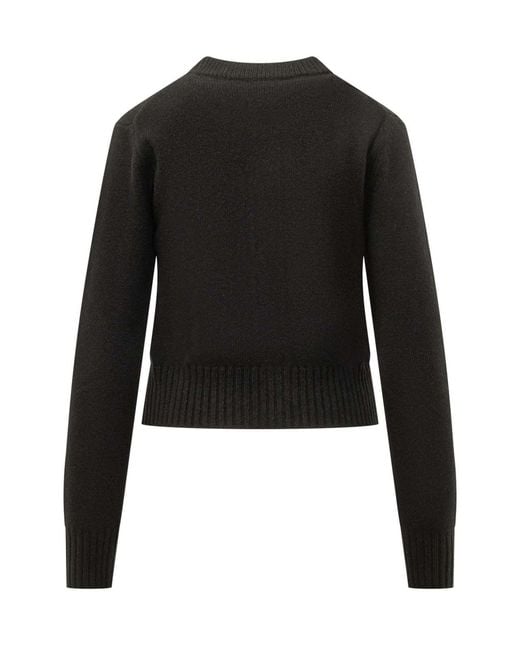 AMI Black Ami Knitted Buttoned Cardigan