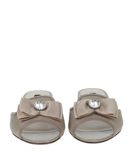 Dolce & Gabbana White Two-Tone Leather Slippers