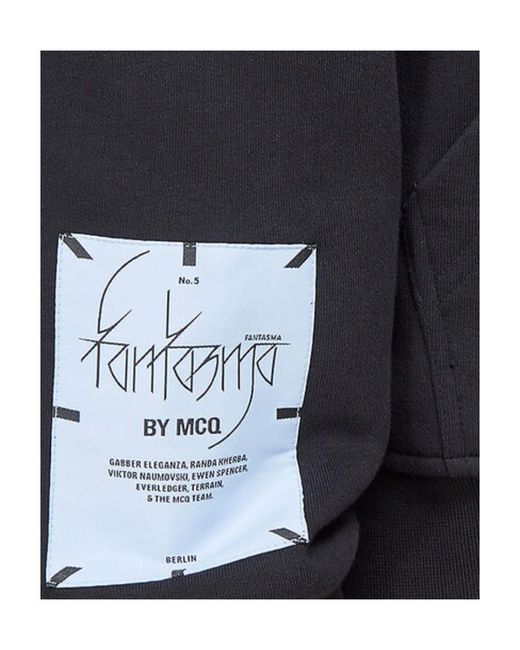 McQ Alexander McQueen Black Fantasma Slogan Print Hoodie for men