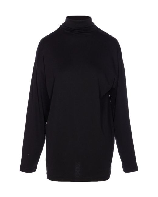Lemaire Blue Mock-Neck Long-Sleeved T-Shirt