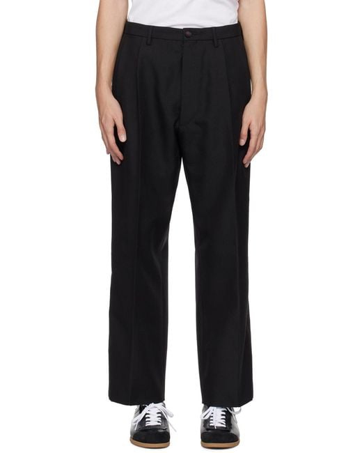 Maison Margiela Black High-Waist Pleated Trousers for men