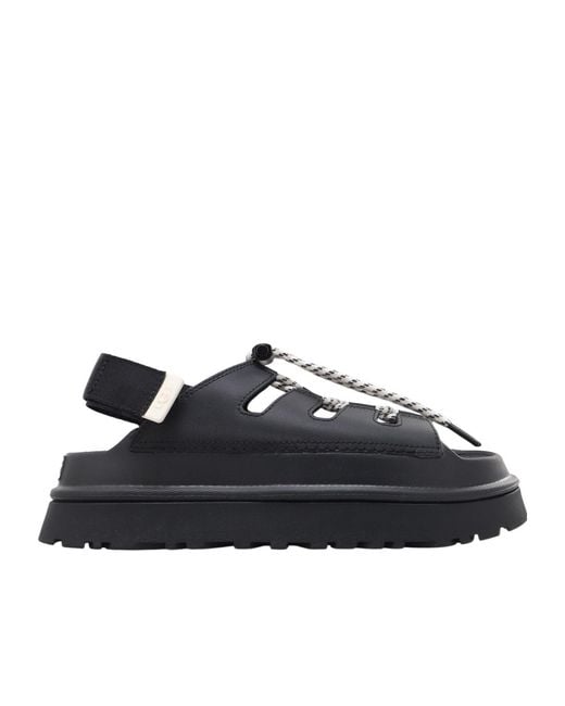 Ugg Black Goldenglow Lace-Up Platform Sandals