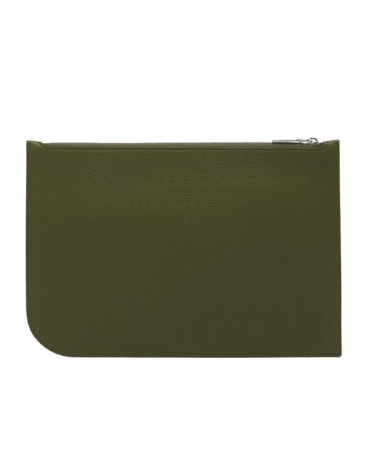 McQueen Green Large Sling Zipped Pouch for men