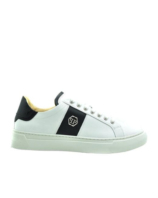 Philipp Plein Green Logo-Plaque Leather Sneakers for men