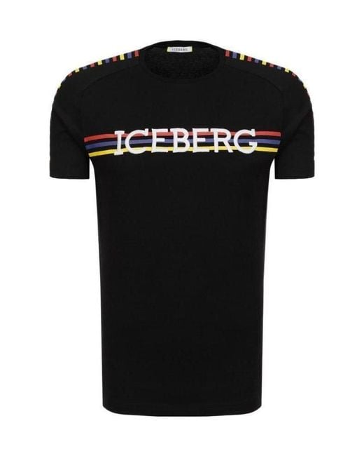 Iceberg Black Round-Necked Logo T-Shirt
