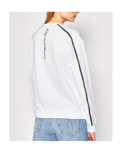 Emporio Armani White Logo Round-Necked Sweater