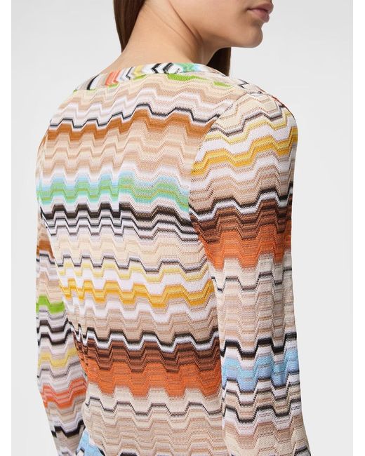 Missoni Gray Zigzag-Knit V-Neck Mini Beach Dress