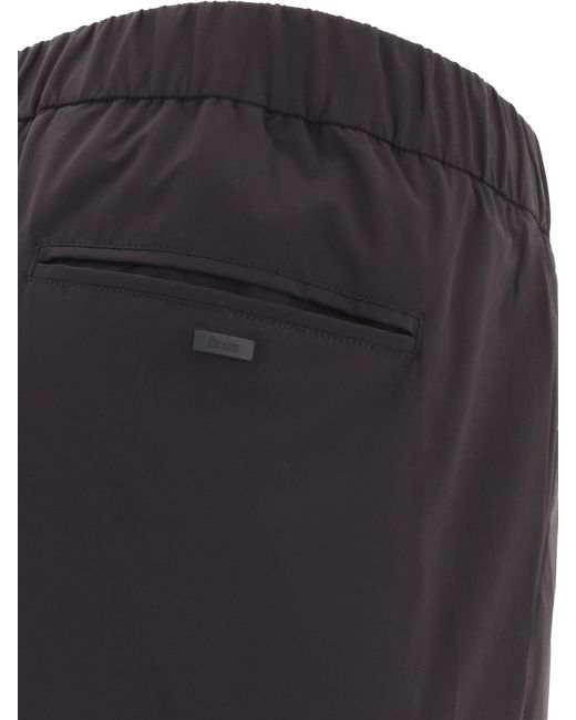 Herno Black Drawstring-Waist Trousers for men