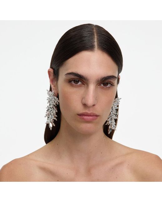 Self-Portrait White Beaded Dangle Earring