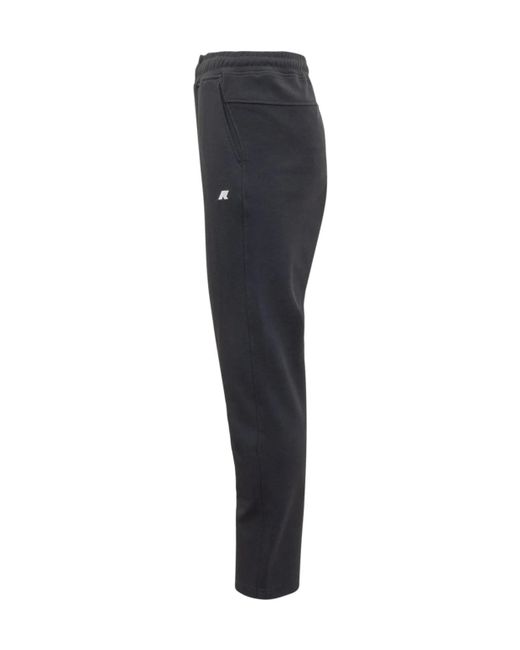 K-Way Blue Logo-Embroidered Tapered Leg Track Pants for men