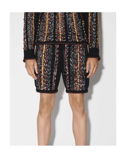 Amiri Black Braided Bandana Shorts for men