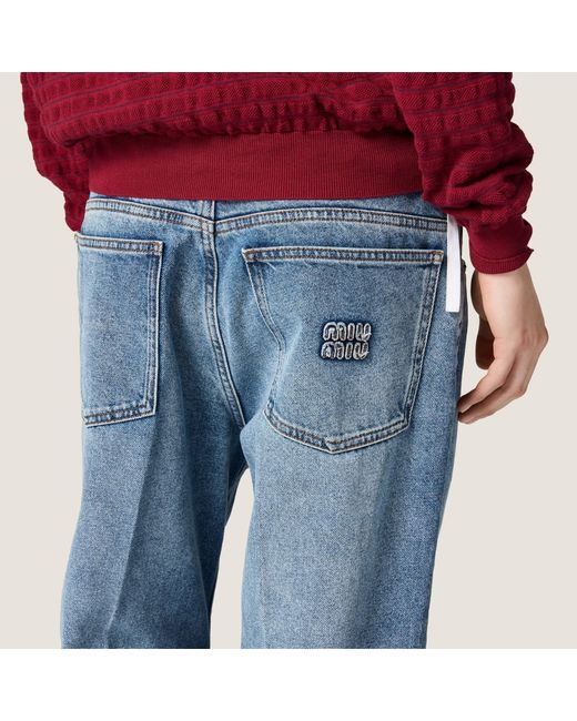 Miu Miu Blue Washed Denim Jeans