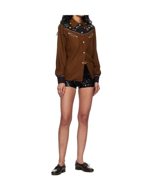 Bode Black Sequined Shorts