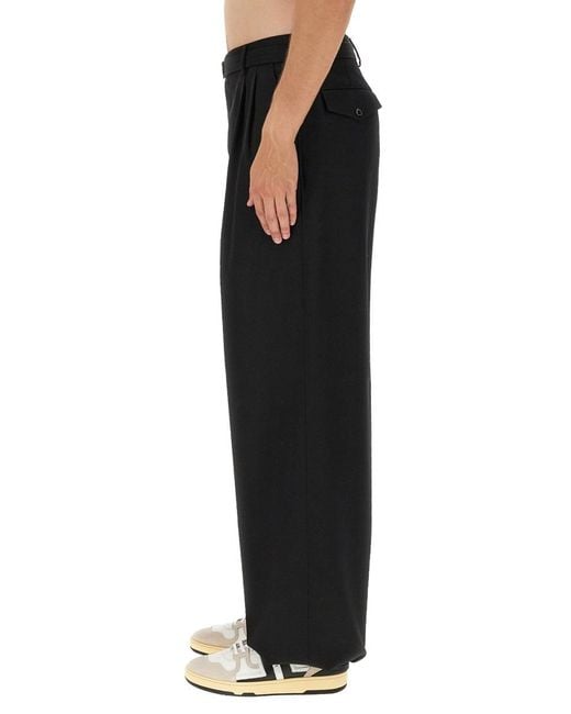 Lanvin Black Wide Leg Pants for men