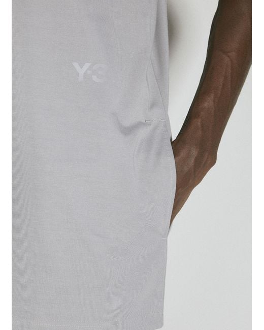 Y-3 Gray Premium Crewneck Short-Sleeved T-Shirt